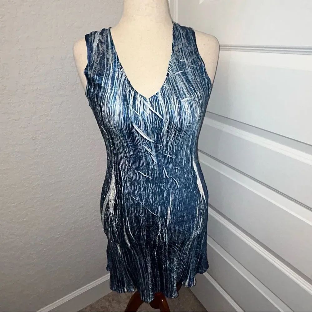 Komarov Crinkle Sleeveless A-Line Knee Length Dress